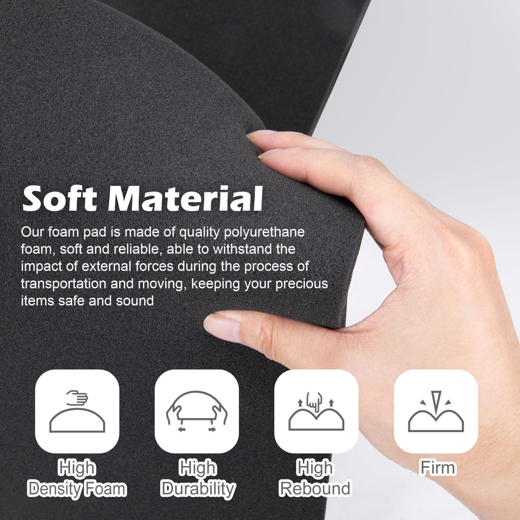 2 Pcs Polyurethane Foam Sheet - 16 x 12 x 1.5 In High Density Polyurethane Foam Sheet - Tool Box Cuttable Foam Inserts for Cases Cushioning Camera Storage and Crafts