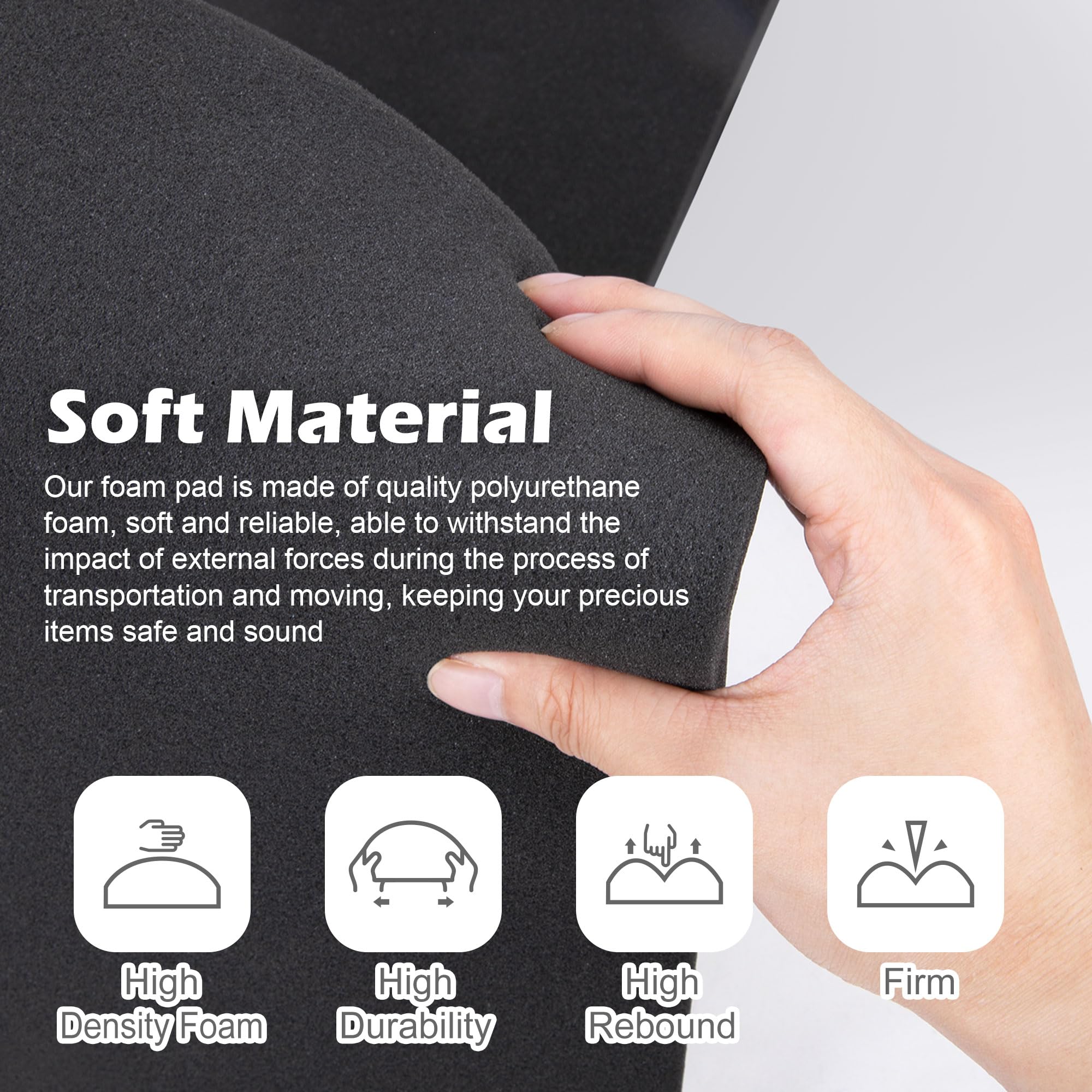 2 Pcs Polyurethane Foam Sheet - 16 x 12 x 1.5 In High Density Polyurethane Foam Sheet - Tool Box Cuttable Foam Inserts for Cases Cushioning Camera Storage and Crafts