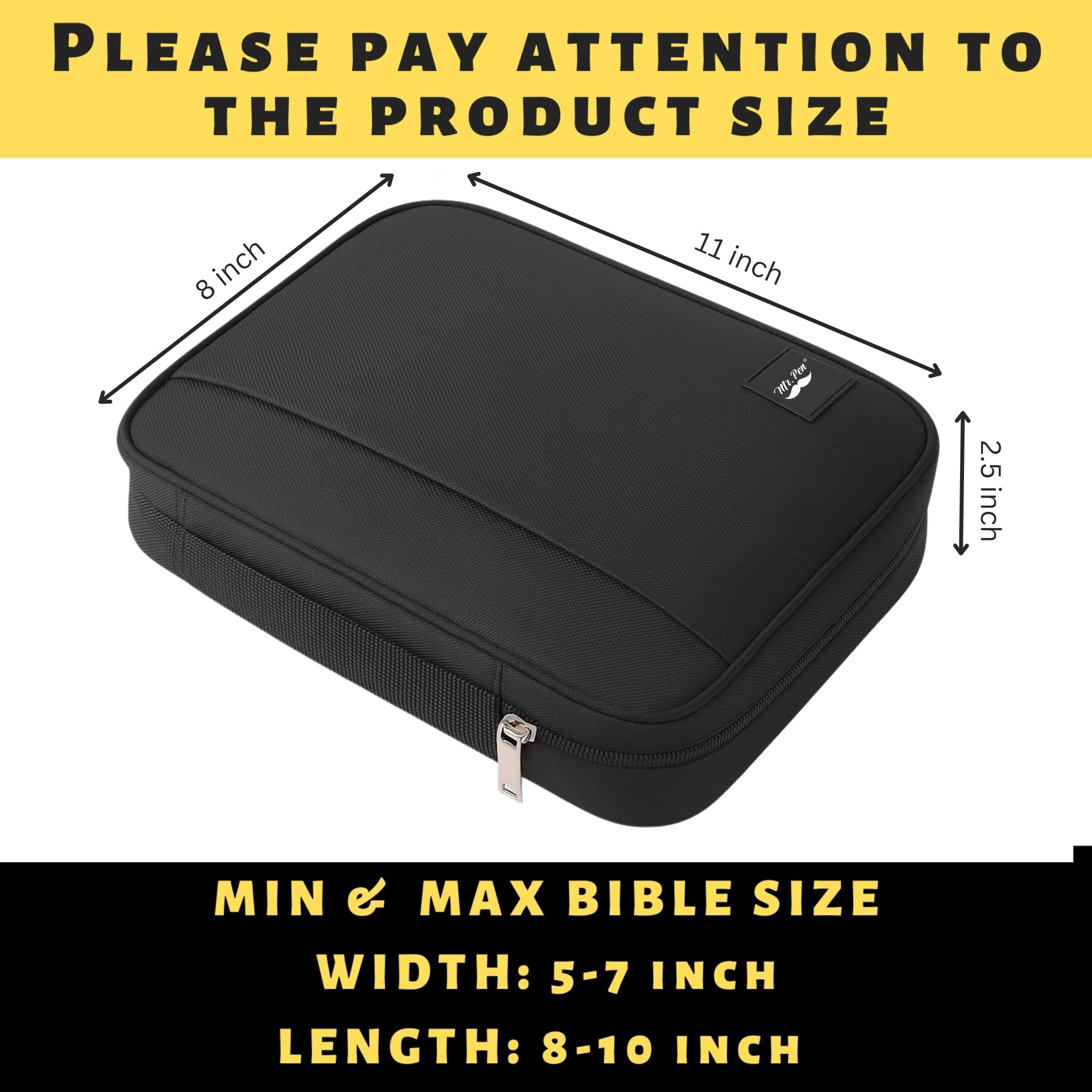 Mr. Pen- Bible Case, Bible Bag, Black, Bible Covers, Bible Holder, Bible Bags Canva, Study Bible Case, Bible Cases, Bible Covers for Bible Study, Covers for Bible, Bible Book
