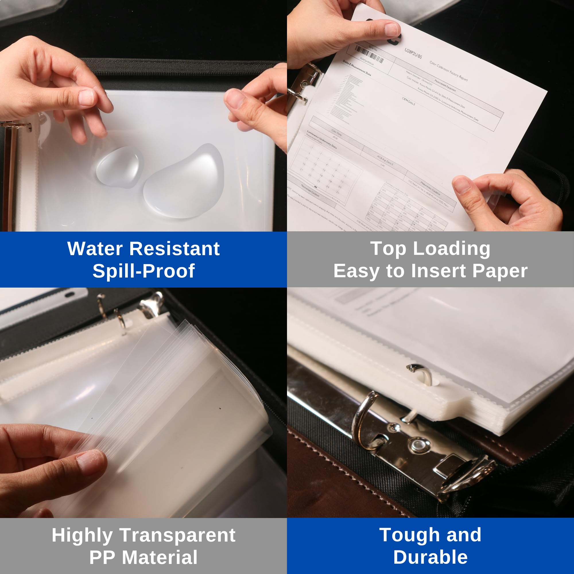 Heavy Duty Clear Sheet Protectors, 8.5" x 11", 500 Pack, Top Load,Reinforced Holes, Acid-Free/Archival Safe