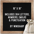 Black Felt Letter Board | 10"x10" Brown Rustic Wooden Frame Letter Board with White Letters | Premium Changeable Sign Boards for Home Decor Motivational Quotes Baby Announcement Price Menu List Message Letterboard With Stand For Small Business