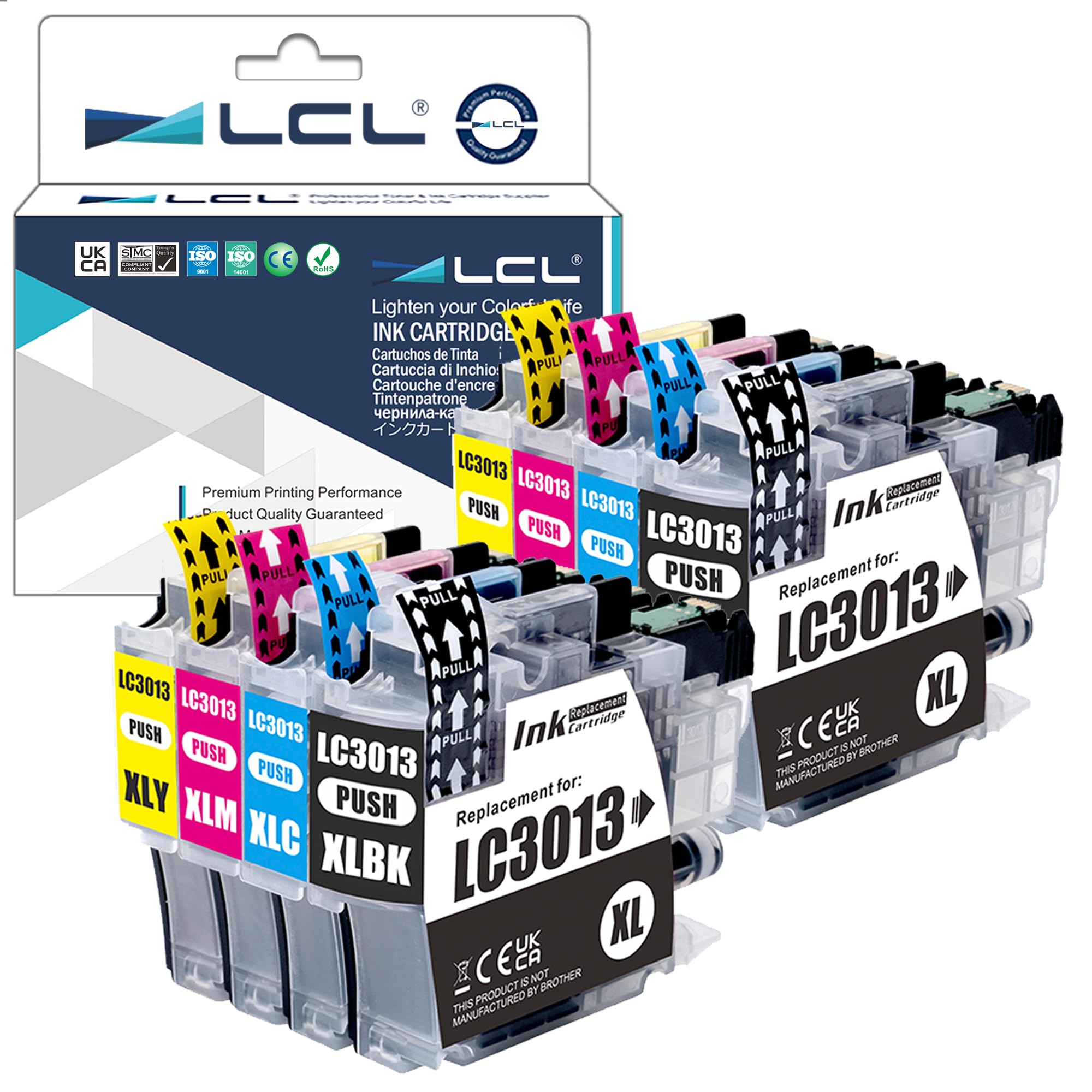 LCL Compatible Ink Cartridge Replacement for Brother LC3011 LC-3011 LC3013 LC-3013 LC3013BK LC30133PKS LC-3013BK LC3013C LC3013M LC3013Y (8-PK,2K2C2M2Y)for MFC-J491DW MFC-J497DW MFC-J895DW MFC-J690DW