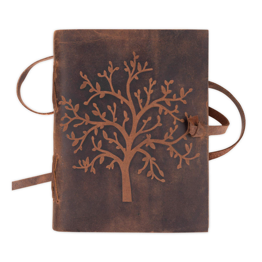 Leather Journal Lined Notebook - Embossed Tree of Life Journal for Women, 7 x 5 Inches Mens Diary Drawing Notebooks - 400 pages - Lined Paper College Ruled - Inspirational Gifts for Women by MOONSTER®