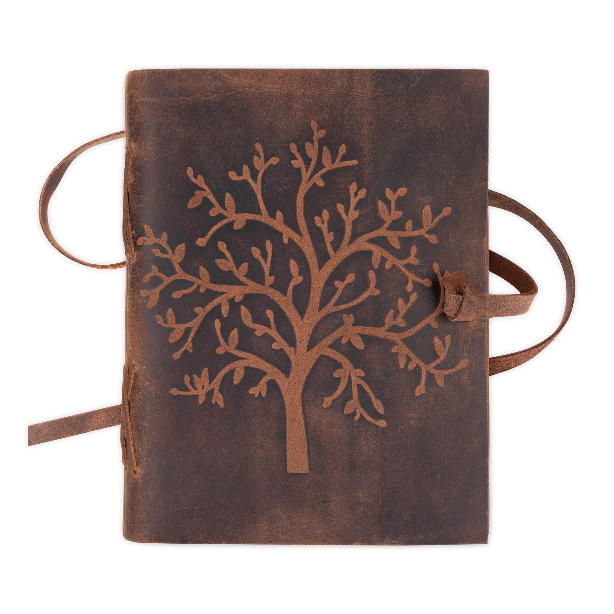 Leather Journal Lined Notebook - Embossed Tree of Life Journal for Women, 7 x 5 Inches Mens Diary Drawing Notebooks - 400 pages - Lined Paper College Ruled - Inspirational Gifts for Women by MOONSTER®