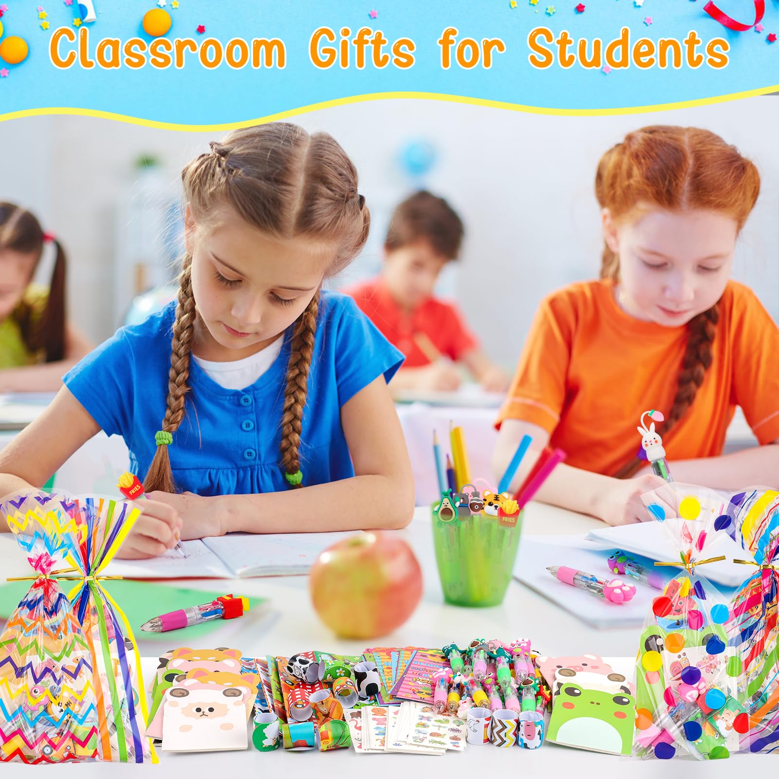 Stationery Party Pack, 24 Pack Birthday Goodie Bags with Multicolor Pen Mini Notebooks for Goodie Bag Classroom Gifts Class Rewards Prizes