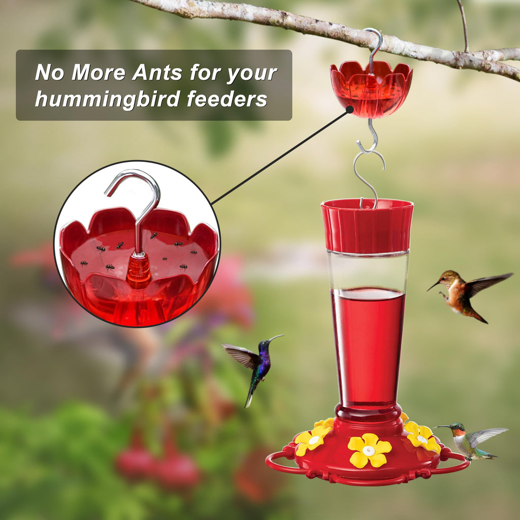 Tinlaviy Ant Moat for Hummingbird Feeders, 6 Packs, Hummingbird Feeder Accessory Hooks, Insect Guard with Large Capacity
