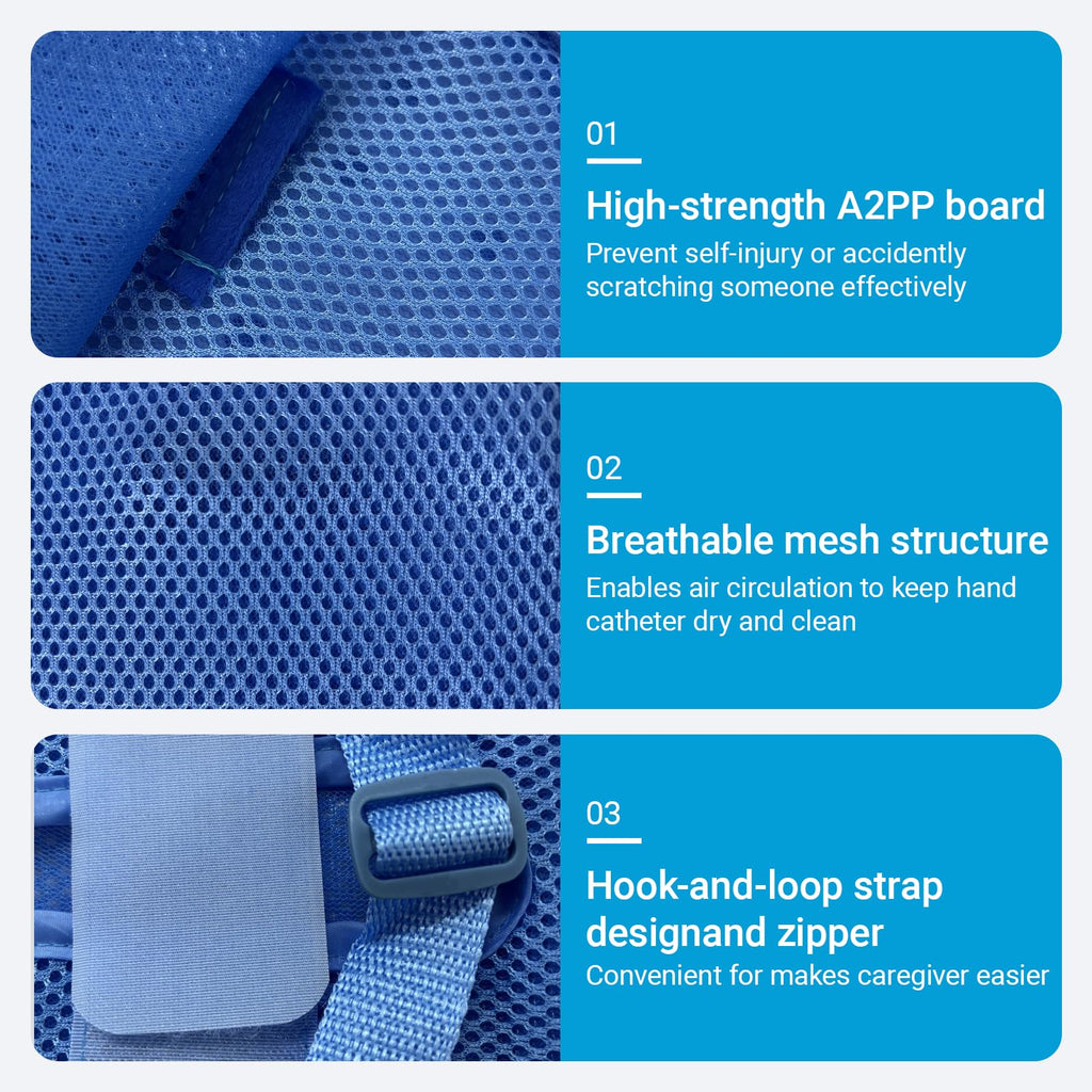Hand Control Mitts for Dementia - Elderly Finger Restraint Protector Cover with Soft Pads, Patients Bed Anti-Catch Safety Guard, 1 Pair (S)
