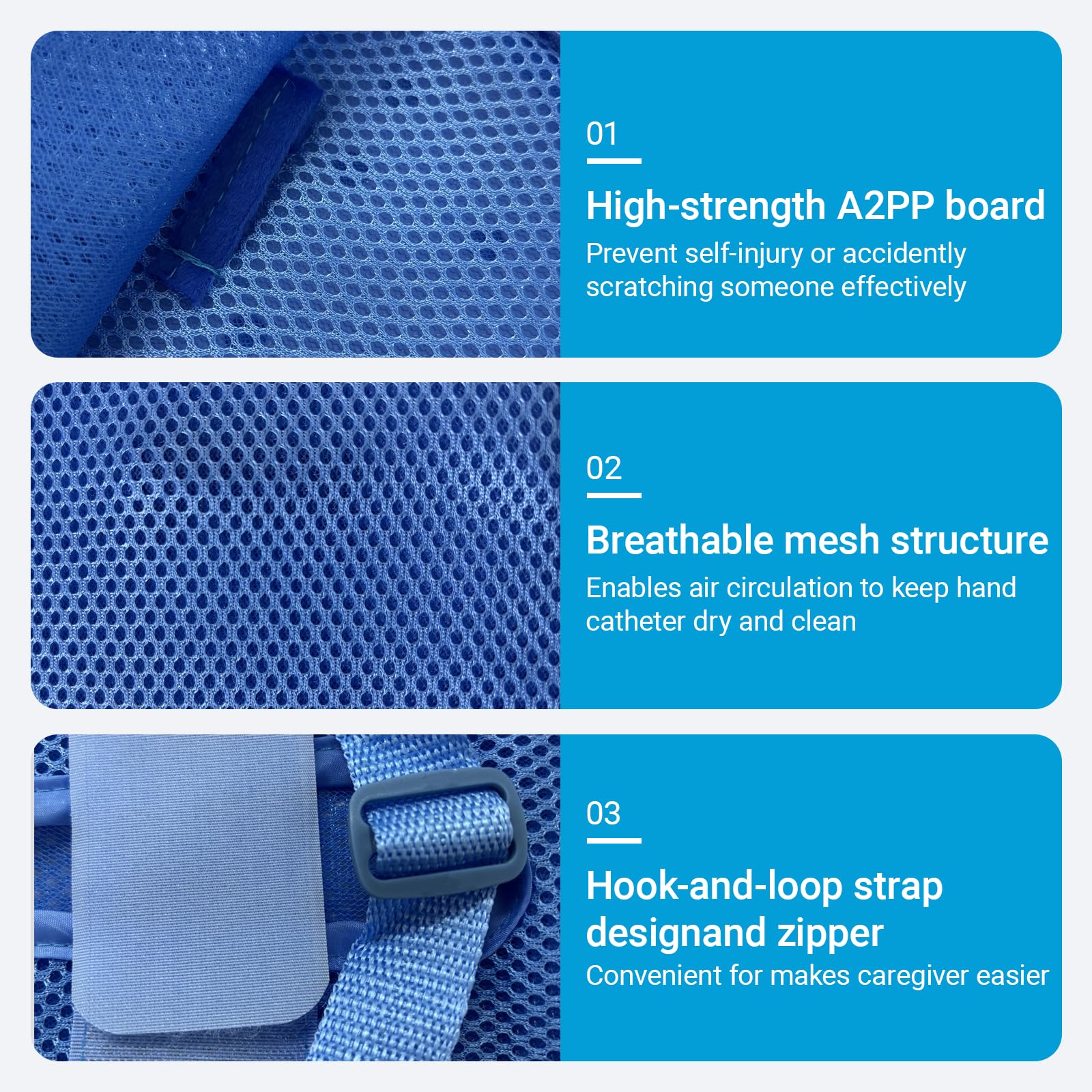 Hand Control Mitts for Dementia - Elderly Finger Restraint Protector Cover with Soft Pads, Patients Bed Anti-Catch Safety Guard, 1 Pair (S)