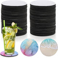 Okllen 60 Pcs Sublimation Coasters Blanks Bulk, 4 Inch Rubber Cup Mat Car Coasters Sublimation Blanks Set, Heat Press Cup Coasters Holder for Thermal Sublimation DIY Crafts
