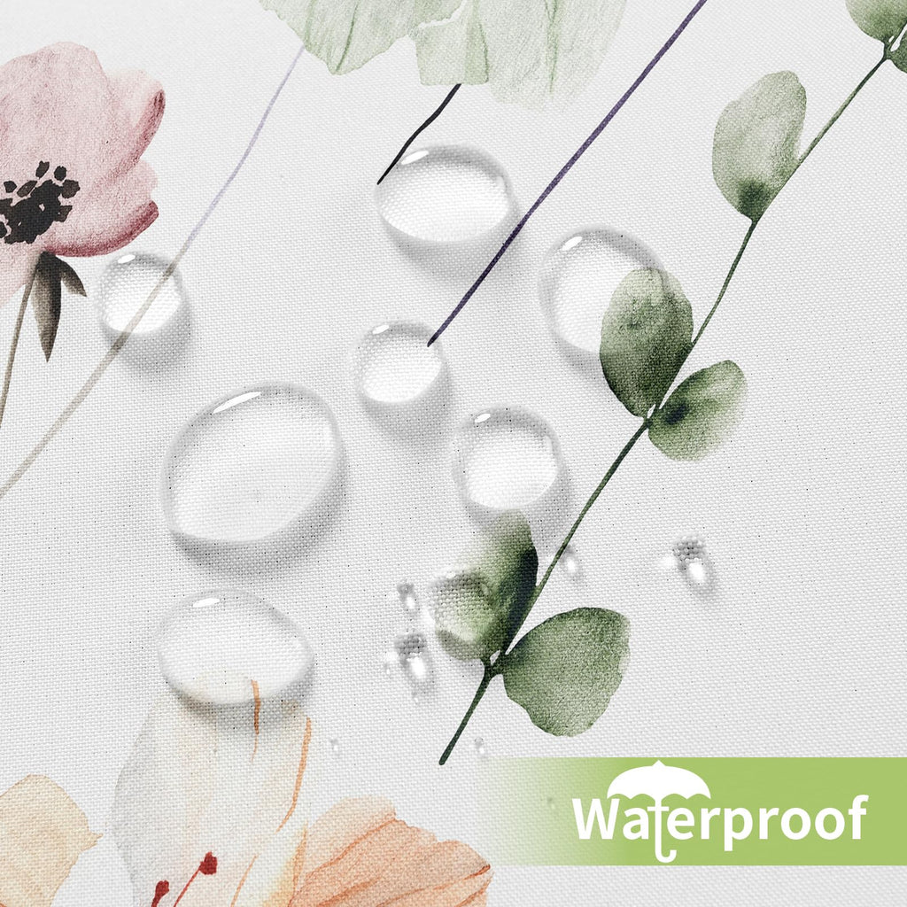XZTXBest Boho Shower Curtain, Sage Green Beige Flower Bath Curtain for Bathroom, Modern Minimalist White Bathroom Curtain, Mildew Resistant, Weighted Hem, Waterproof Fabric with 12 Hooks 72x72 Inches