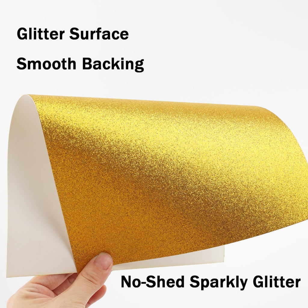 100 Sheets Glitter Cardstock, 15 Colors 250gsm/92lb Cardstock for Cricut, Crafts and DIY Projects, A4 No-Shed Sparkly Glitter Paper for Card Making