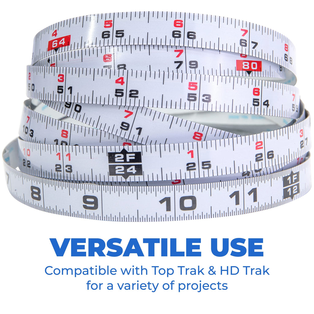 Kreg 12-Foot Self-Adhesive Measuring Tape - Left to Right Reading Bench Ruler - Stick On Precision Workshop Scale - KMS7724