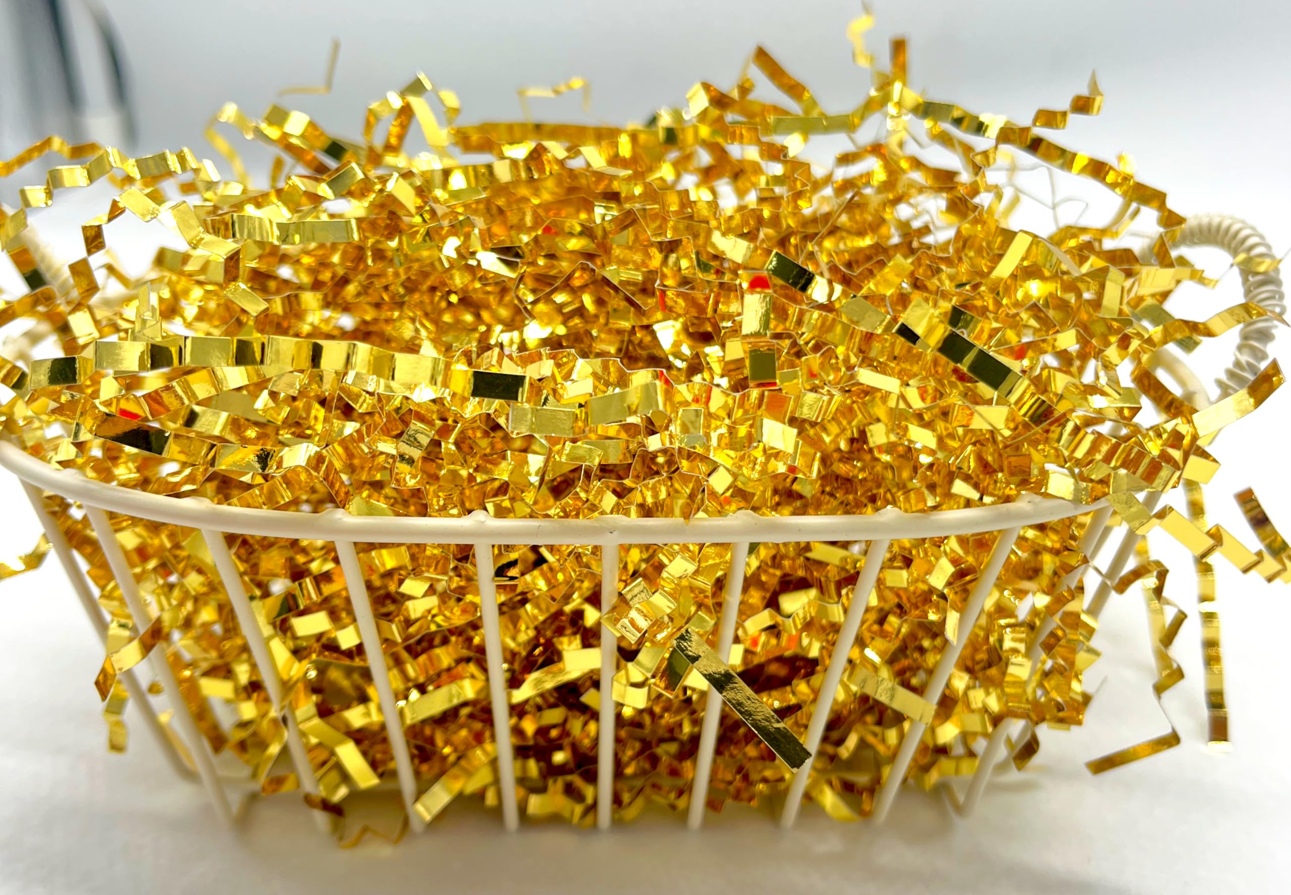 1 LB Gold Crinkle Cut Paper Shred Filler Packaging for Gift Wrap, Boxes Basket Filler,Wedding Birthday Christmas Easter Valentine’s Packing Wrapping Paper