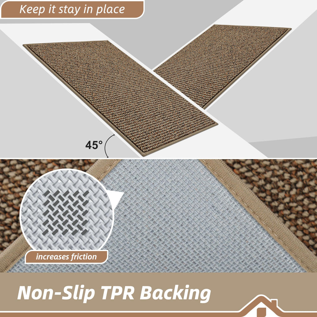 BEQHAUSE Dirt Trapper Door Mat 20" x 32", Non-Slip Washable Doormats Entrance Mat, Dirt Resistant and Absorbent Welcome Mat, Low Profile Floor Mats for Front Back Door and Entryway, Taupe