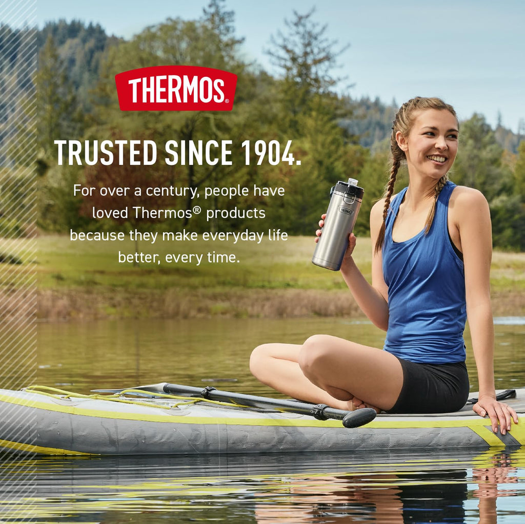 THERMOS, ICON Series, Stainless Steel Water Bottle w/Spout, Granite, 710mL