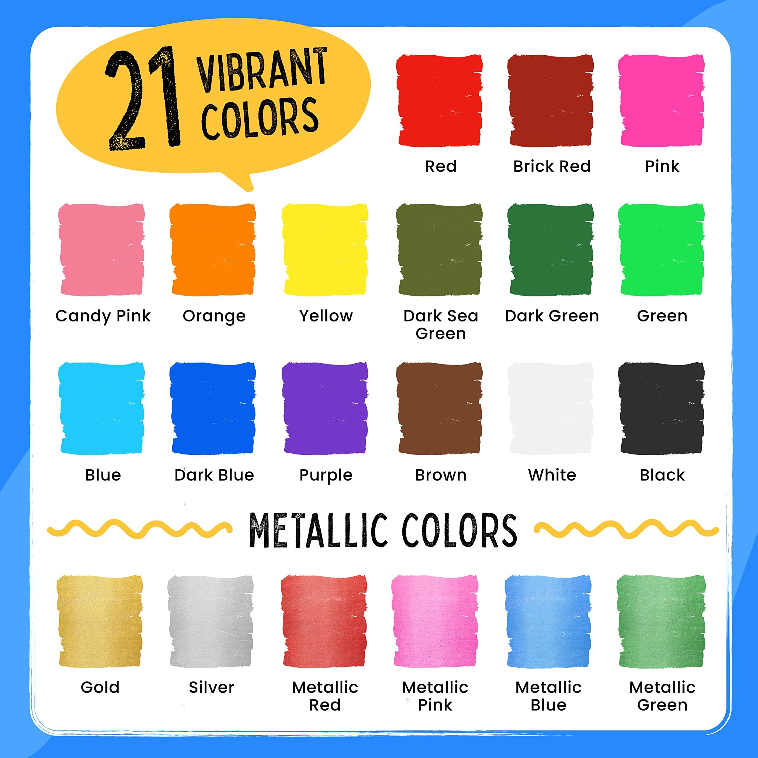 Chalk Markers & Metallic Colors (Pack of 21) Neon Chalk Pens - For Chalkboard, Blackboards, Window, Labels, Bistro, Glass - Wet Wipe Erasable - 6mm Reversible Bullet & Chisel Tip
