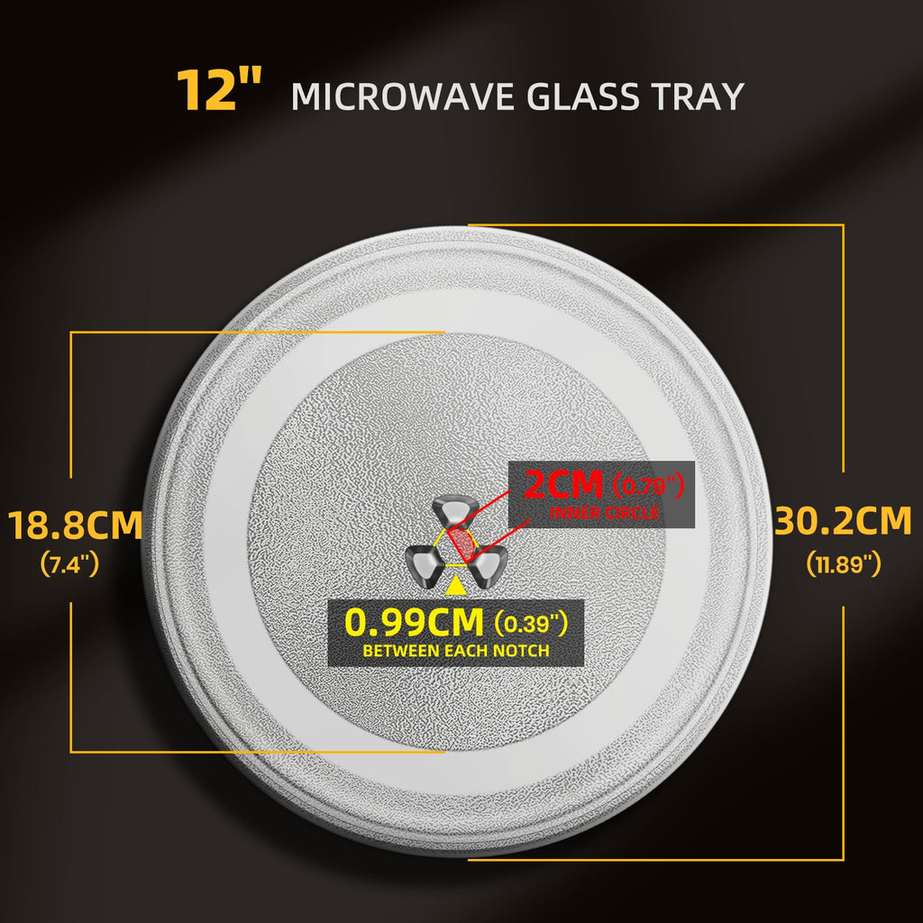 12" Microwave Replacement Turntables, Microwave Glass Plate Compatible with Whirlpool - The Exact Replacement Part of W11367904/ W10337247/ AP6892124/ W11335034/ WPW10337247 etc – Dishwasher Safe