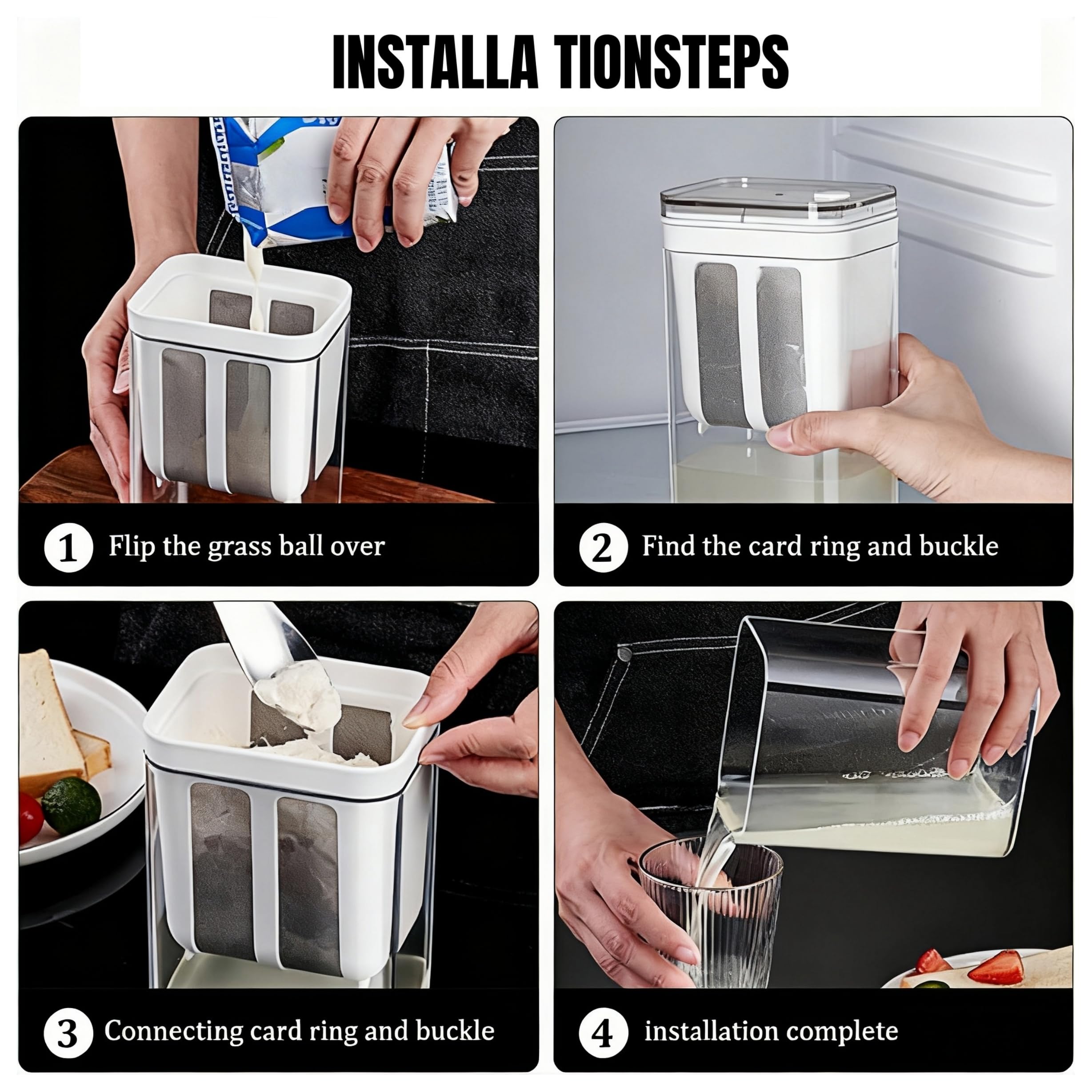 Yogurt Strainer—[1.16QT/ 0.29GAL] Total & [0.55QT/0.1375GAL] Filter, Greek Yogurt Strainer Yogurt Press, BPA-Free PP Strainer for Whey Separation & Greek Yogurt Maker(Total1.16QT)