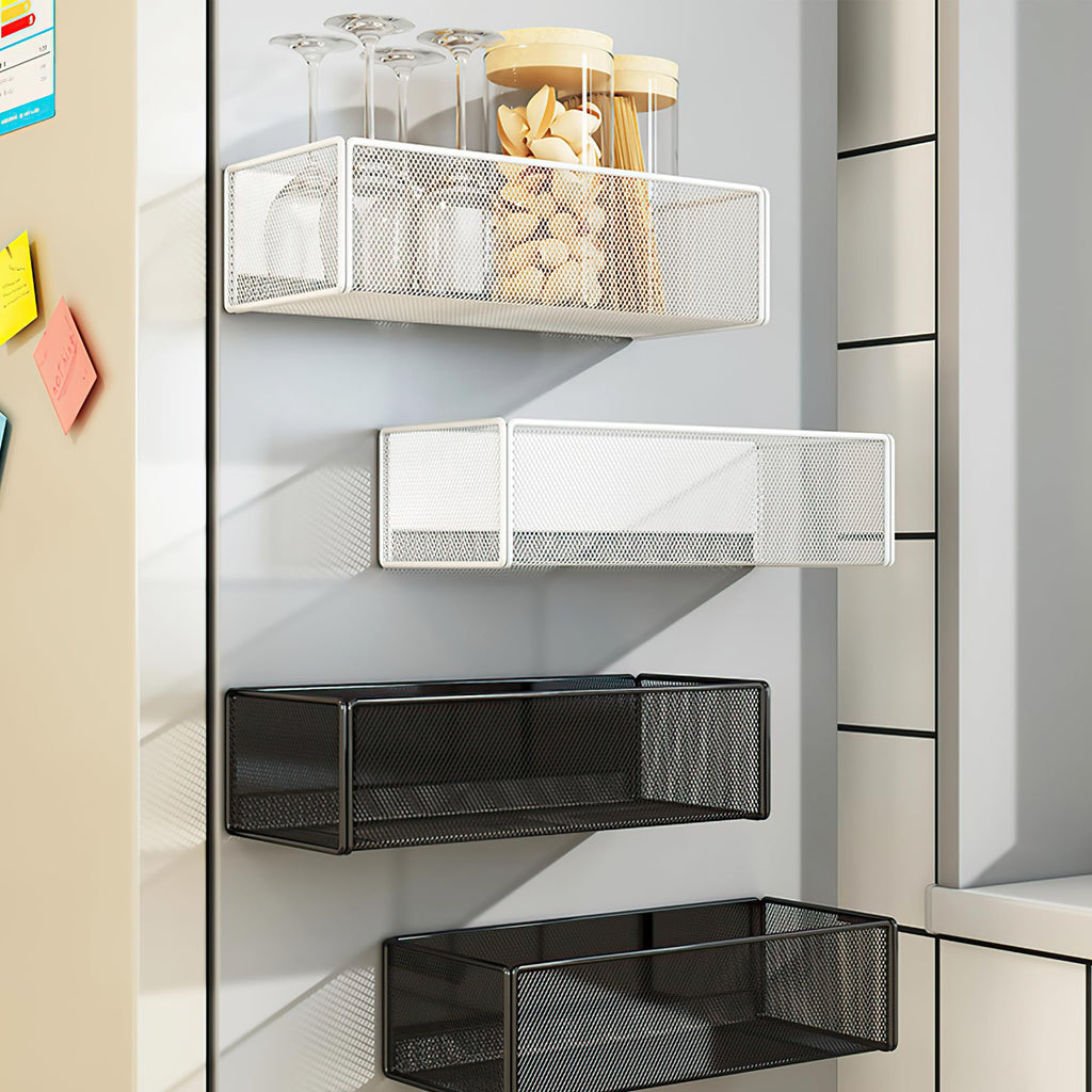LIFEFAN Magnetic Shelf Basket Organizer Holder for Fridge Magnetic Storage Bin Box Containers for Refrigerator Whiteboard Classroom