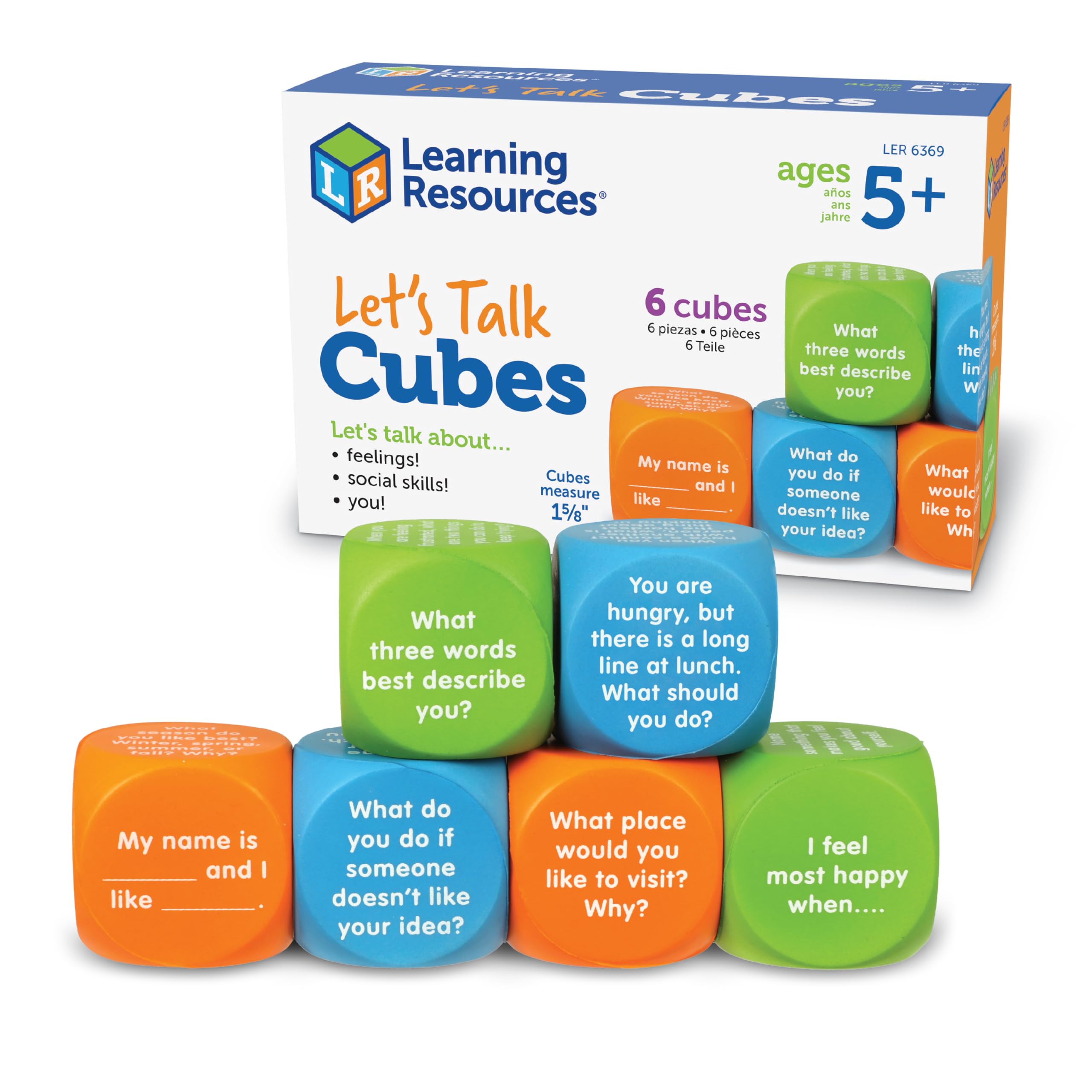 Learning Resources Let's Talk! Cubes, Conversation Cubes, SEL & Autism Therapy