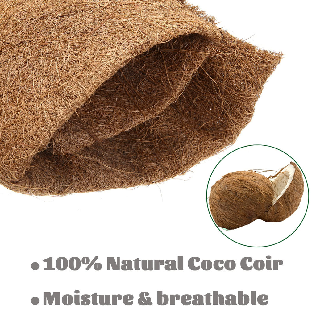 MIOHNAN Natural Coco Coir Fiber Liner Roll Sheet, Coconut Fiber Pad, Coconut Husk Liners Mat for Planters Baskets, DIY Moss Pole - 16x96 inch