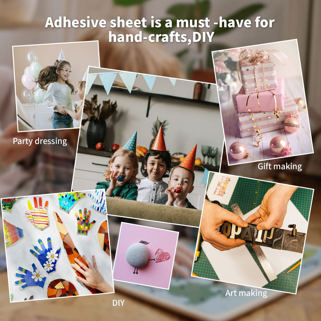 Art3d Adhesive Tile Setting Mat, Double-Sided Tape Sheet for Crafts, Arts, DIY Projects, 12in. X 360in. Damage-Free, Residue-Free