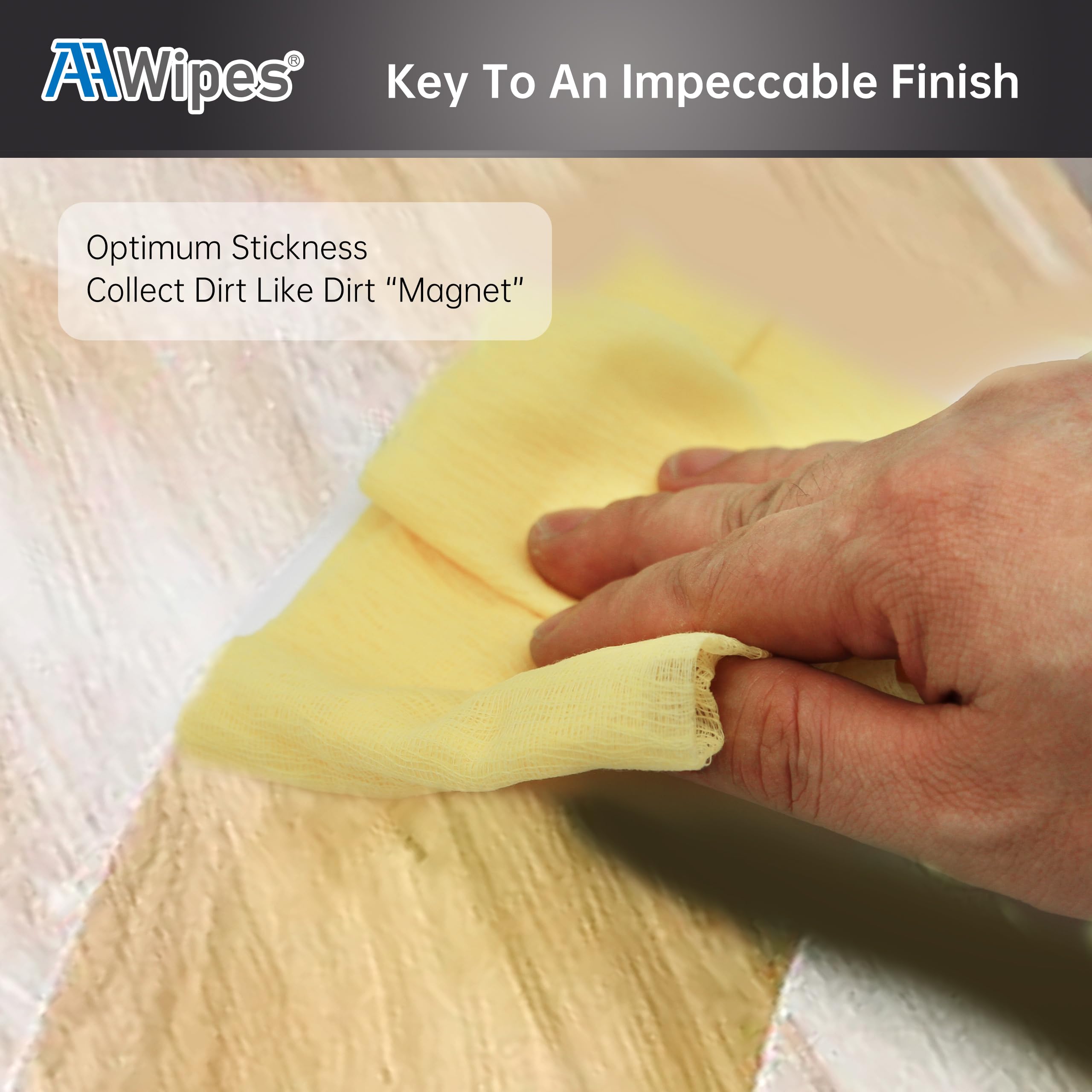 AAwipes Tack Cloth Pads Sticky Cloth for Removing Dust for Woodworking Automotive Painting, Sanding, Cleaning, Dusting, Staining, Wax and Silicone Free(Light Yellow, 18"x36")