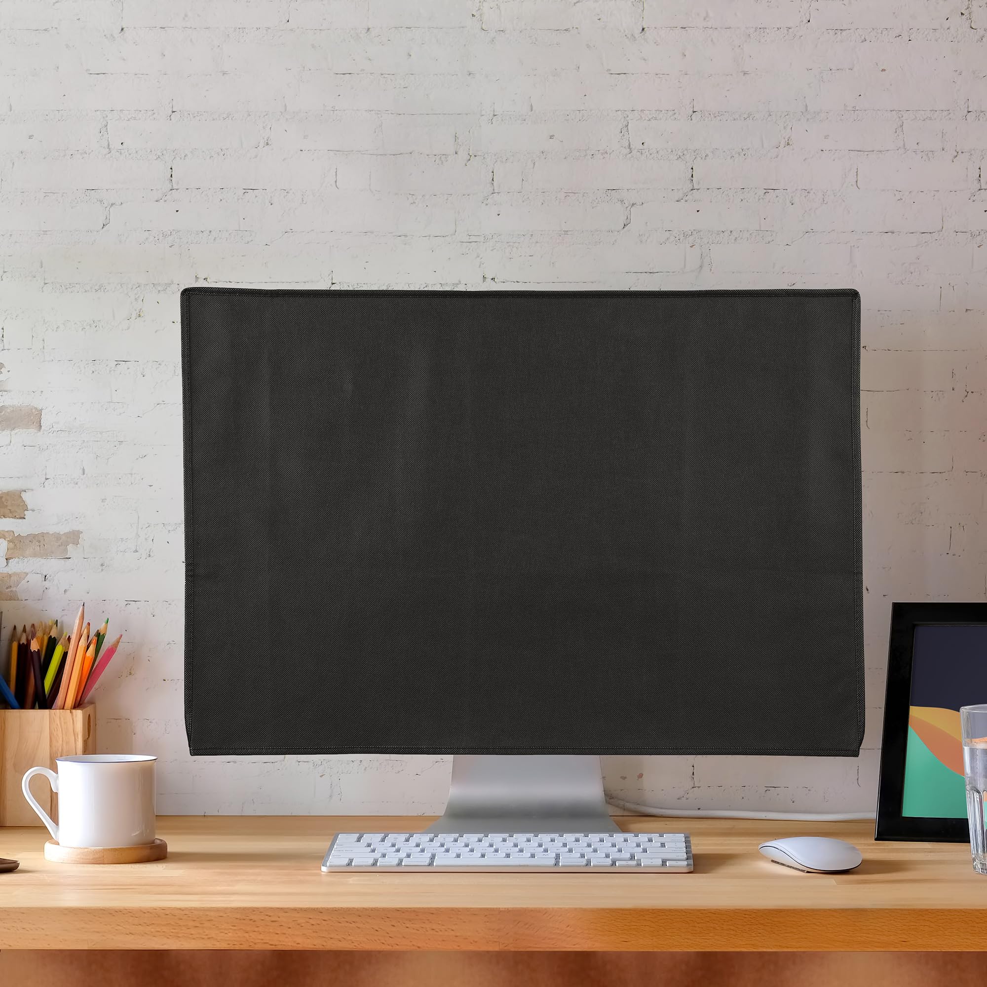 kwmobile Monitor Cover Compatible with 27-28" monitor - Dust Cover Computer Screen Protector - Black