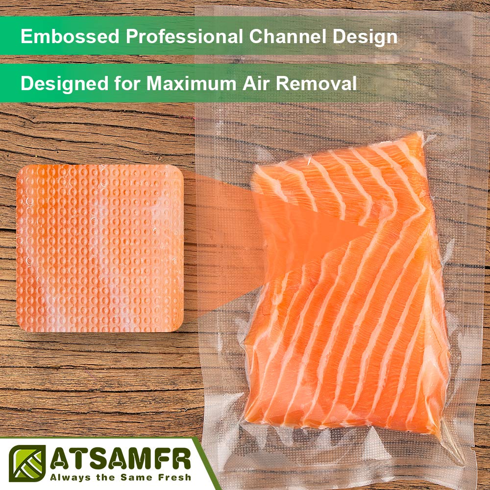 ATSAMFR 8 Pack 8"x20'(4Rolls) and 11"x20'(4Rolls) Vacuum Sealer Food Saver Bags Rolls with BPA Free,Heavy Duty,Great for Vac Storage or Sous Vide Cooking