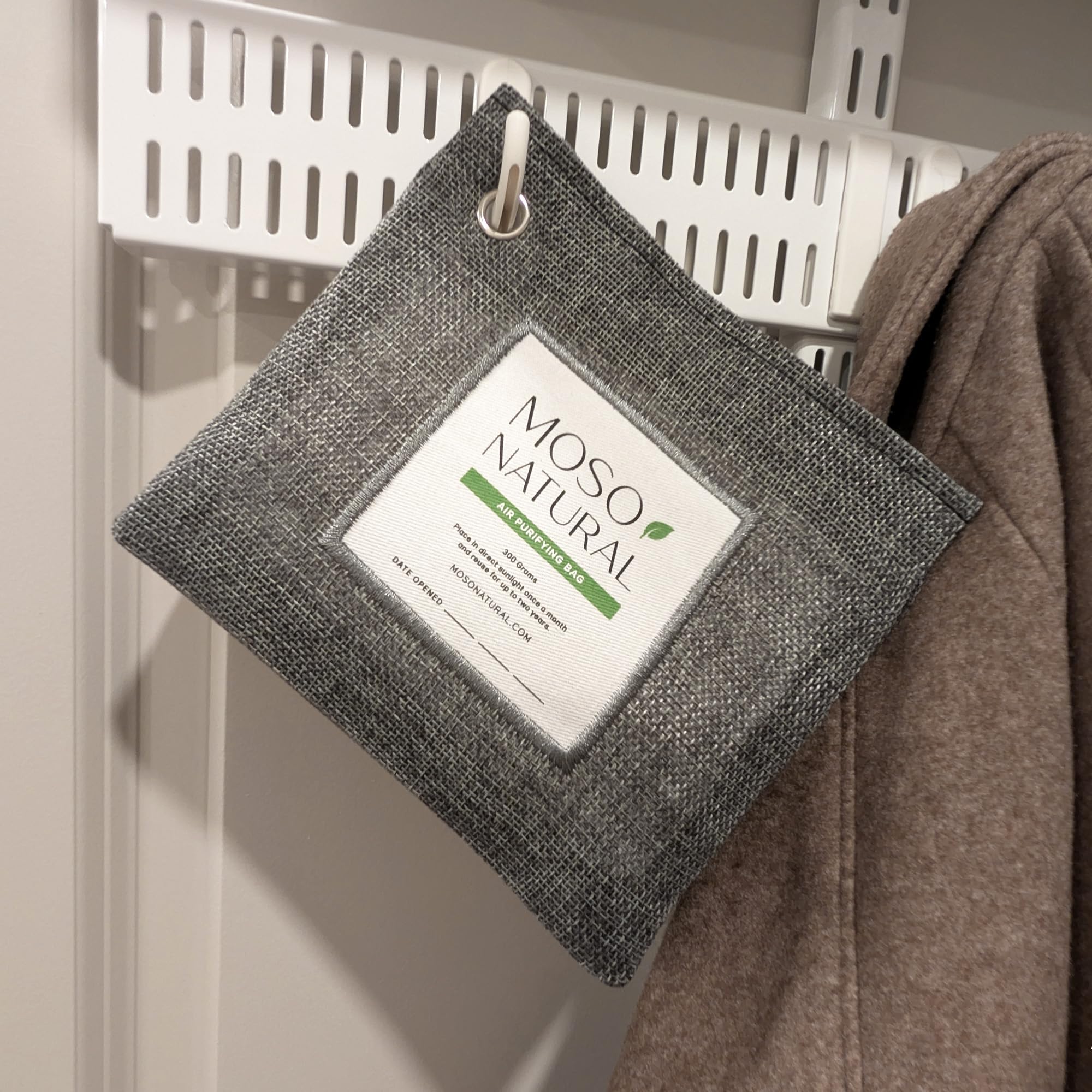 Moso Natural Air Purifying Bag 300g (10.58oz) Premium Bamboo Charcoal Odor Absorber for Home & Pet | Closet Odor Eliminator & Small Room Deodorizer | Charcoal Bags Last 2 Years | Unscented (2 Pack)