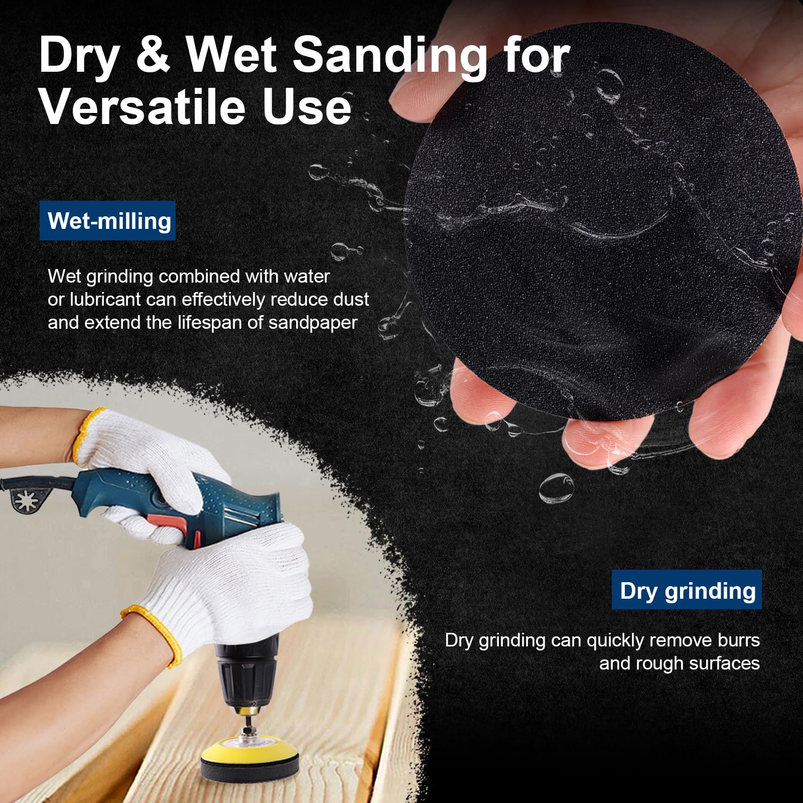 130 Pieces 3 Inch Sanding Disc, GOH DODD Headlight Restoration Kit Hook and Loop Sanding Pads 60 to 10000 Grit Wet Dry Sandpaper with 1/8" 1/4” Shank, Backer Plate, Polishing Pads and Interface Pad