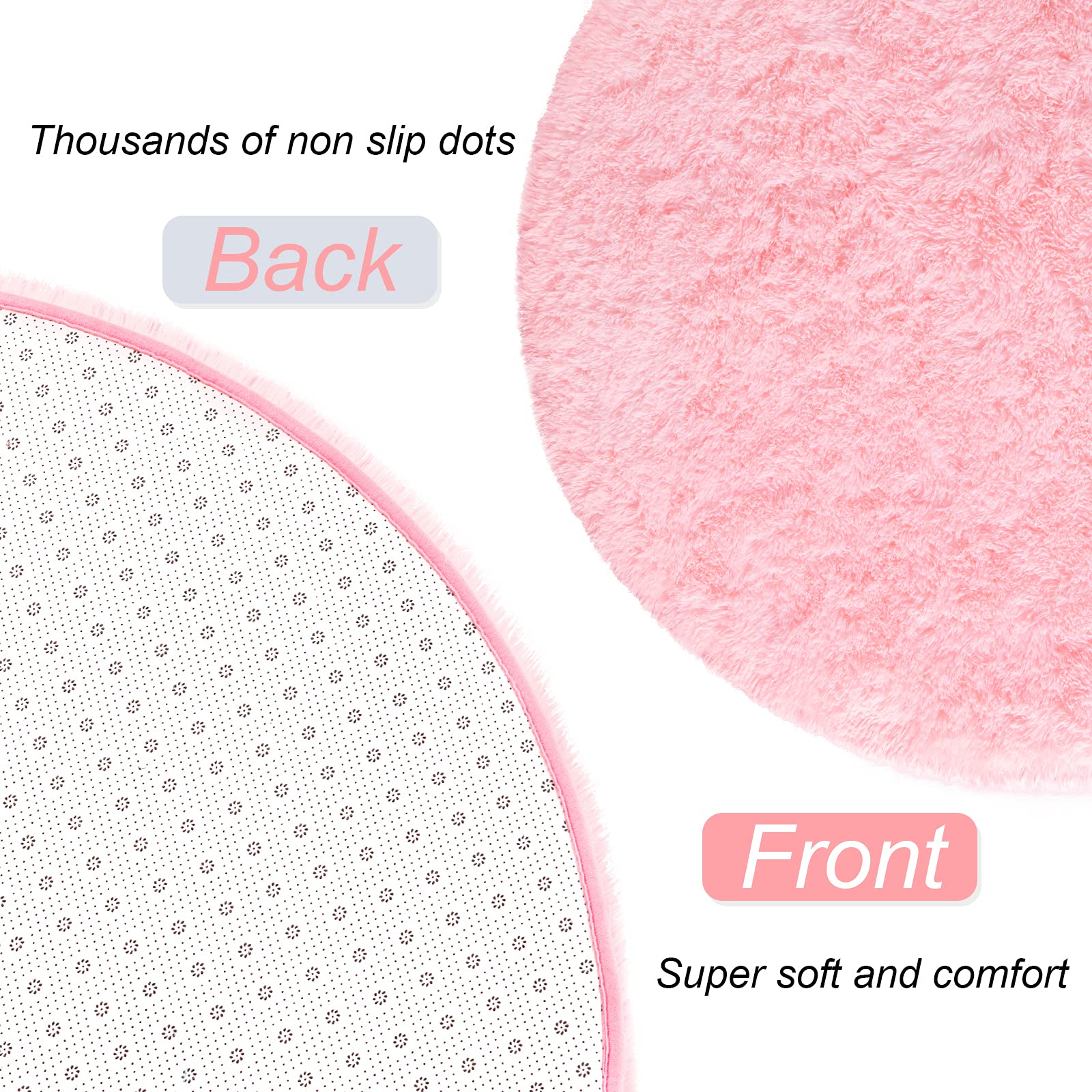 LOCHAS Ultra Soft Children Rugs Room Mat Modern Shaggy Area Rugs Home Decor 2.6' x 5.3', Pink