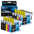 E-Z Ink(TM) Compatible Ink Cartridge Replacement for Brother LC203XL LC203 XL to use with MFC-J480DW MFC-J880DW MFC-J4420DW MFC-J680DW MFC-J885DW (4 Black, 2 Cyan, 2 Magenta, 2 Yellow, 10 Pack)