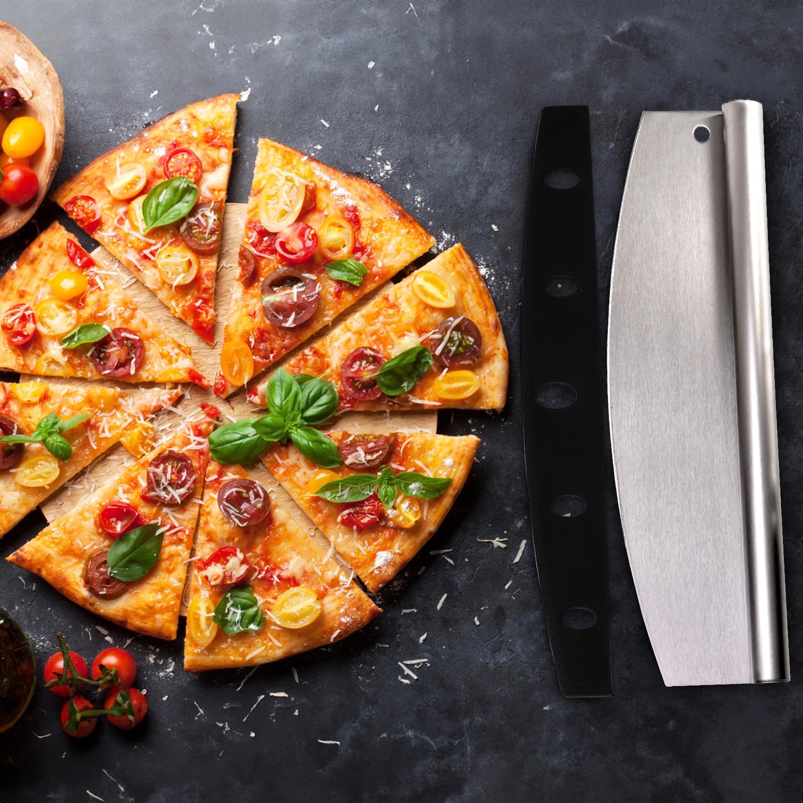 Peohud Aluminum Pizza Peel Paddle and Cutter,12" x 26" Pizza Spatula with Detachable Wooden Handle, Pizza Oven Accessories and Tools for Baking Pizza Breads, Dough, Bread, Pastry