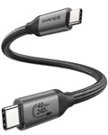 Silkland USB 4 for Thunderbolt 4 Cable 1FT, 40Gbps Data Transfer, 240W PD 3.1 Fast Charging, 8K/5K@60Hz, Short USB C Data Cable, Compatible for SSD, MacBook, iPhone 17, Docking, Mac mini
