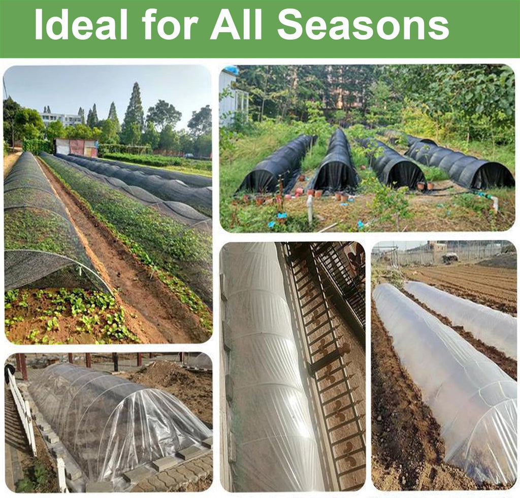 Greenhouse Hoops for Raised Beds, Detachable Support Hoops Frame for Garden Netting and Plant Blanket Cover, Rust-Free Fiberglass DIY Plant Support Garden Stakes for Row Cover