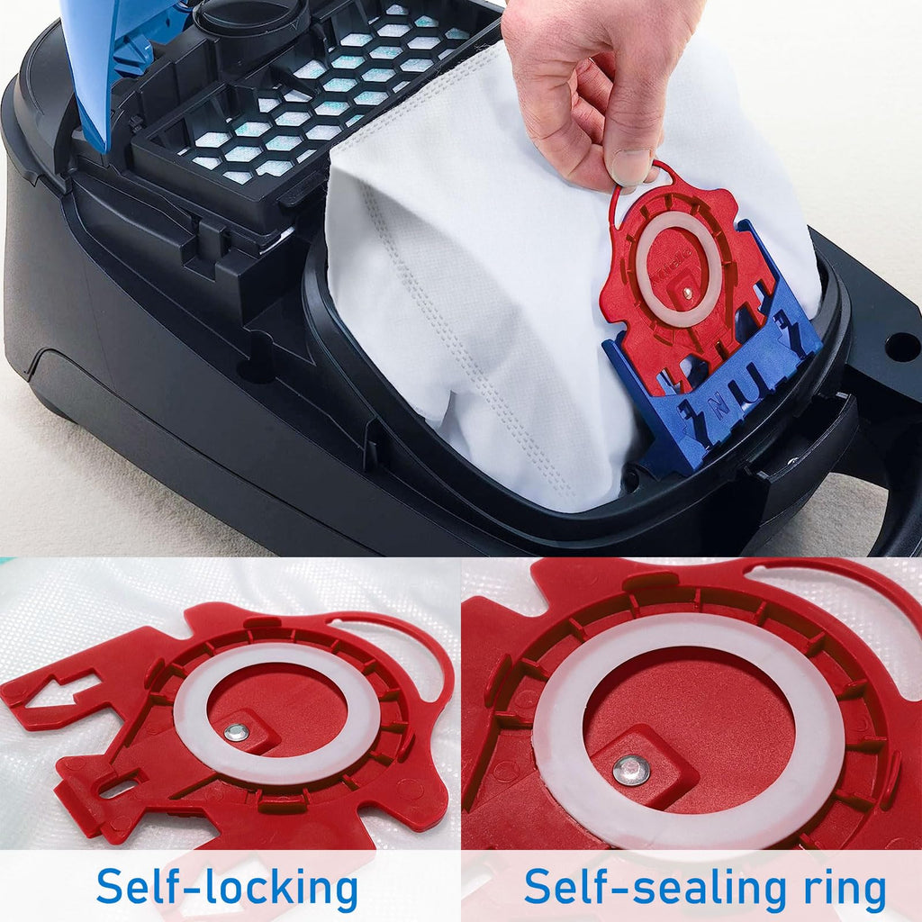 16 Pack 3D Replacement FJM Dust Vacuum Bags Compatible with GN Series Classic C1, Complete C1/C2/C3,S2,S3,S4,S5,S6,S7,S8 Series Vacuum Cleaner with 5 Motor Protection Filters,5 AirClean Filters