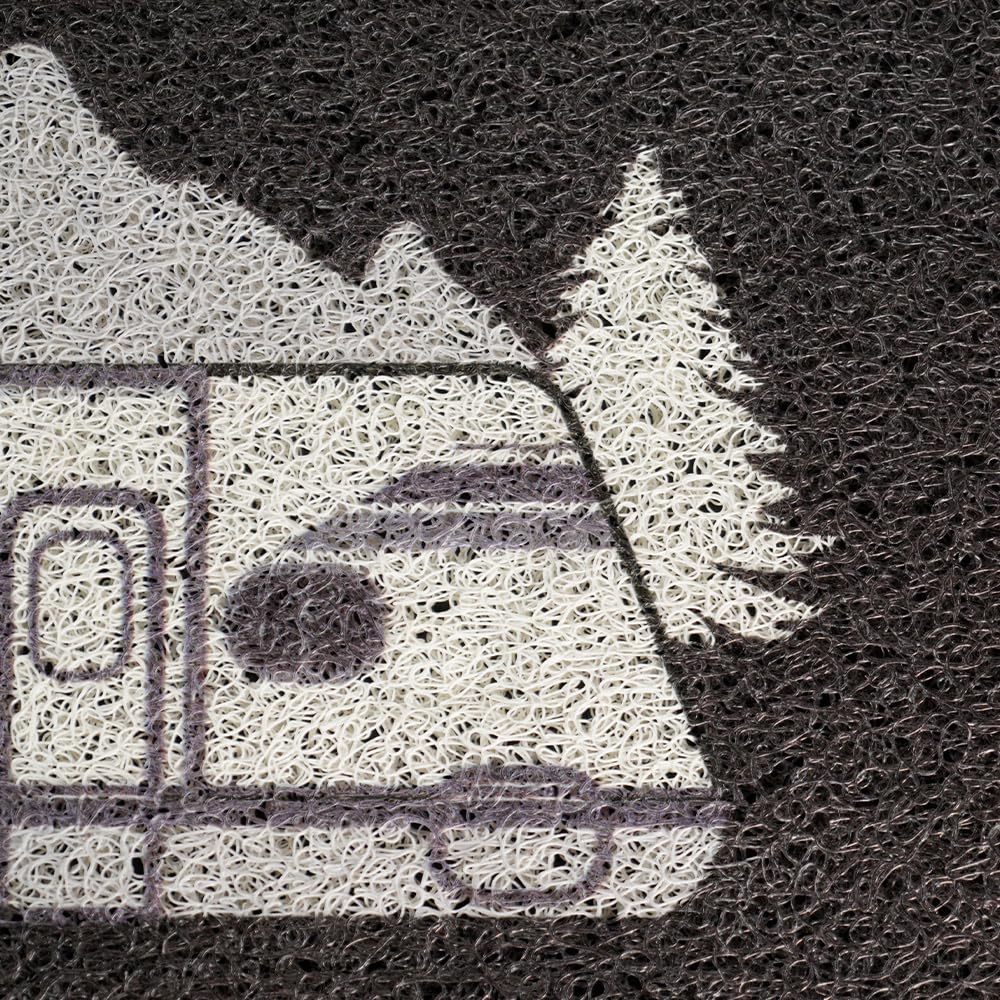 Aucuda Happy Camper RV Door Mat for Indoor Outside Entrance, Camper Entrway Rugs Welcome Mat for Front Door,RV, 24"x16" Non-Slip Front Door Mat for Summer, Camping Door Mat Traps Dirt&Liquid, Grey Car