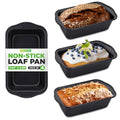 NutriChef Loaf Pans - 4 Piece Nonstick Bread Loaf Pan with Easy Grip Handles, Heavy Duty Carbon Steel, Idea for Cakes, Bread, Loaves and Meatloaf, Dishwasher Safe, 11.6"x5.9"