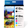 5 Pack 410XL Ink Cartridges Combo Pack Replacement Remanufactured for Epson 410 Ink Cartridges Claria Ink T410 Works with Expression Home XP-830 XP-7100 XP-640 XP-530 XP-630 MI635 Inkjet Printer