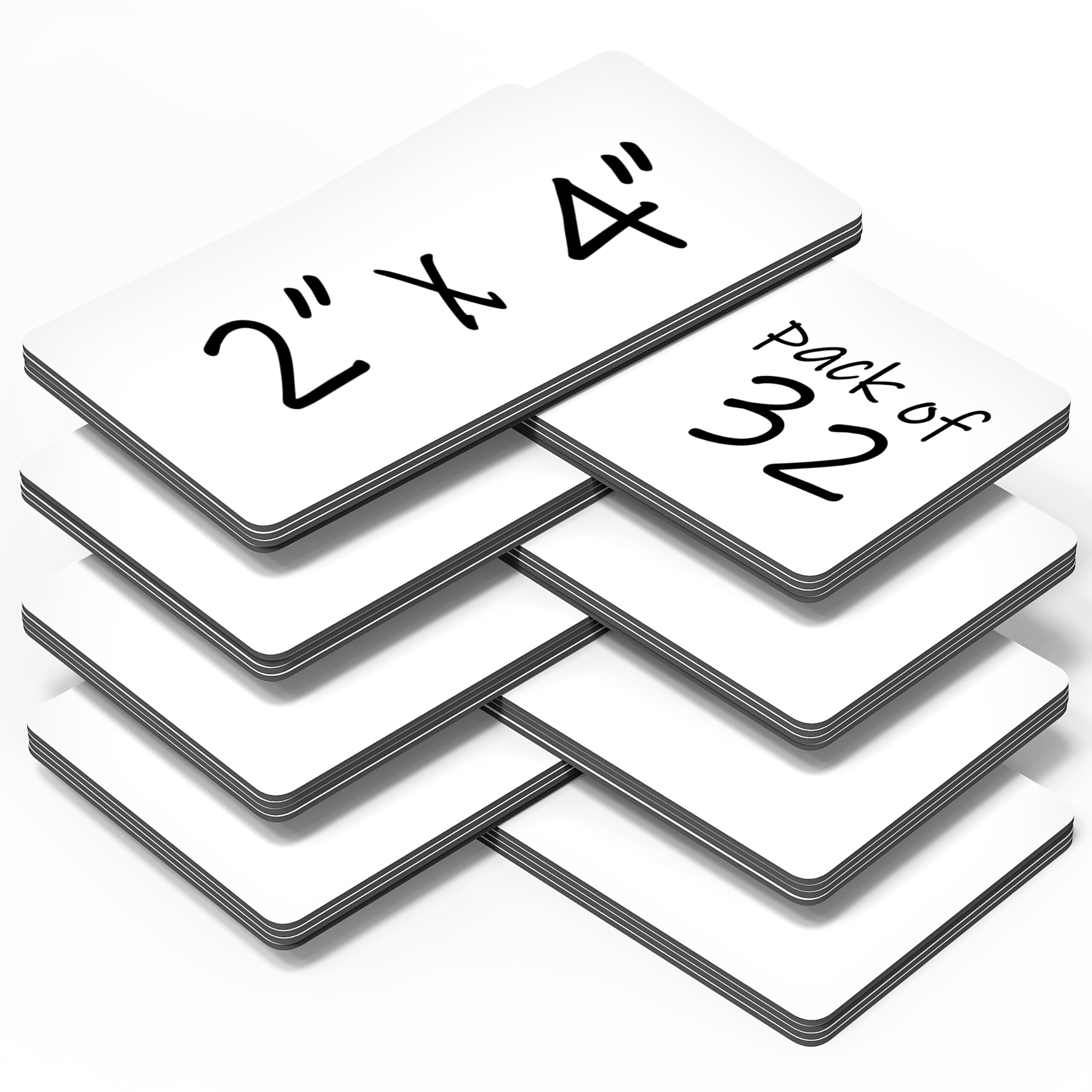 32 Pack Dry Erase Magnetic Labels 2x4 in - Magnetic Name Tags for Classroom Lockers School Bus - Classroom Magnets for Names - Magnet Labels for Whiteboard - Magnet Name Plates for Classrooms Blanked