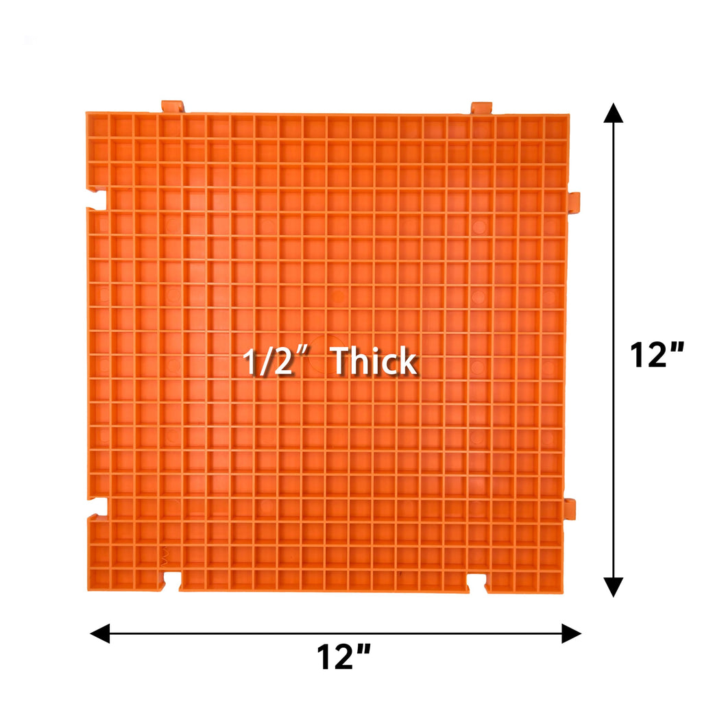 Stained Glass Cutting Mat, Solid Bottom Plastic Grid, Orange, 1 Pack