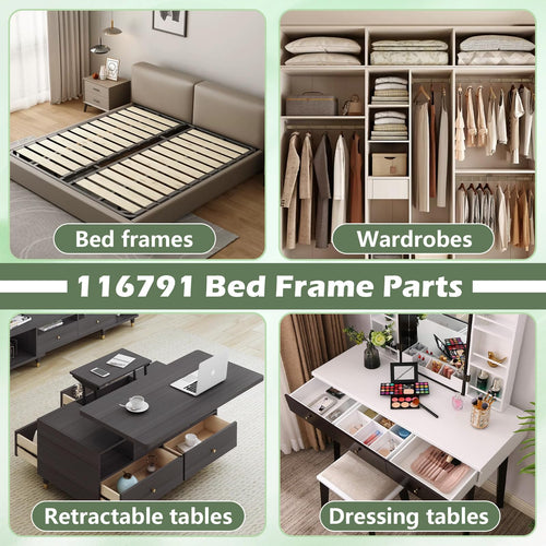 116791 Mounting Plate Bed Frame Mounting Plates/Brackets Replacement for lKEA Bed Frame Part # 116791 Fits for Hemnes Malm Brimnes Tarva Kritter (2 Packs)