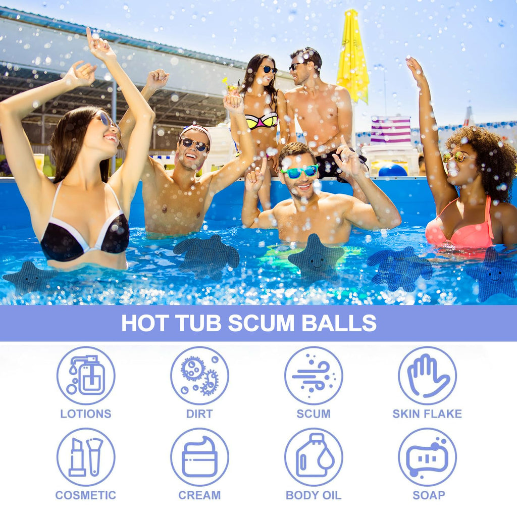 2 Pcs Hot Tub Sponge Scum Absorber, Scum Turtle Hot Tub Cleaner Hot Tub Sponges to Soak up Oil, Reusable Scum Collector Sponge for Pool and Spa, Removes Oils, Dirt, and Debris