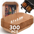300PCS Air Fryer Liners for Ninja Dual, Non-Stick Oil Resistant Waterproof Food Grade Air Fryer Disposable Parchment Paper Liner Rectangle for Ninja DZ201, DZ401 and Other Dual Zone 2-Basket Air Fryer