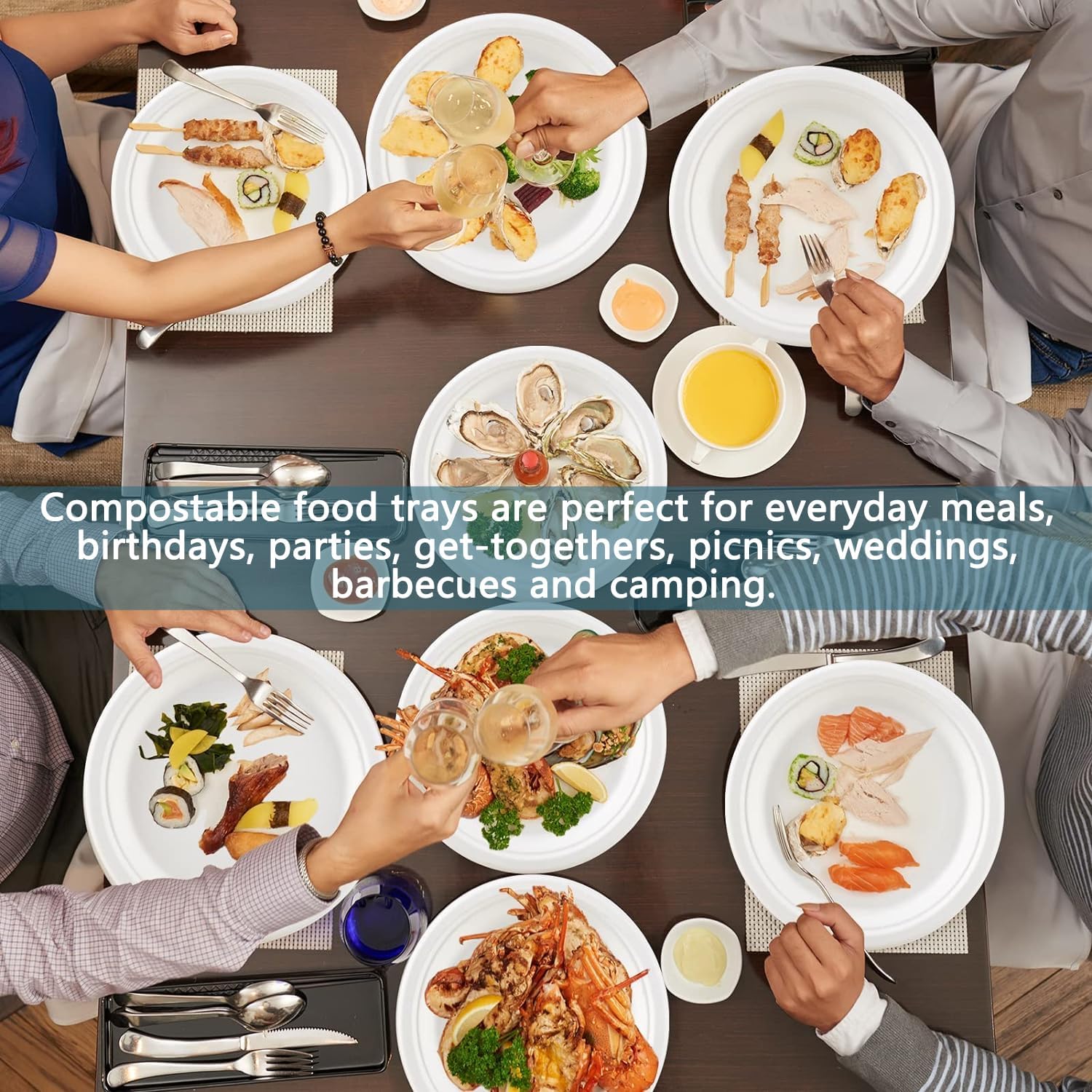Miecux Paper Plates, Compostable Paper Plates[100-Pack] 9 Inch Plates - Eco-Friendly, Biodegradable Sugarcane Bagasse, Heavy Duty Paper Plates, White Paper Plates for Party