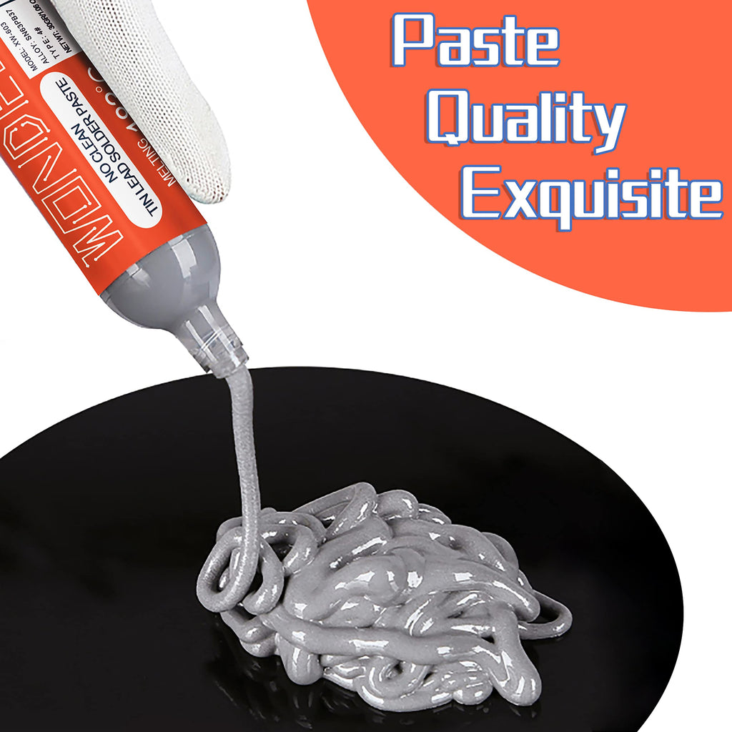 Wonderway Sn42/Bi58 T4 Lead Free Solder Paste No Clean, 138℃ Melting Point (30g)