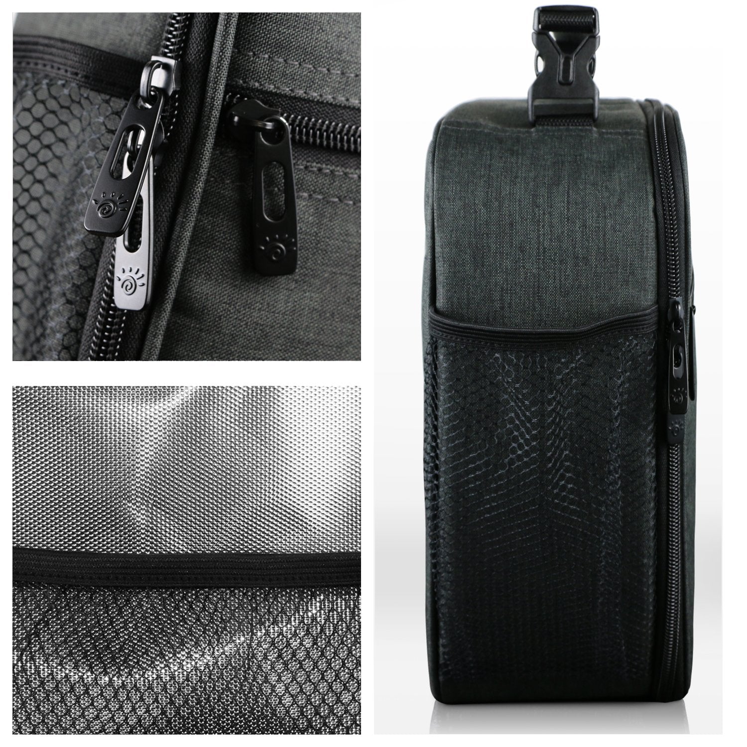 Hap Tim Lunch Bag for Men, Insulated Lunch Box for Men & Kids,Boite a Lunch Homme, Suitable for Work, Dark Grey(CA18654-DG)