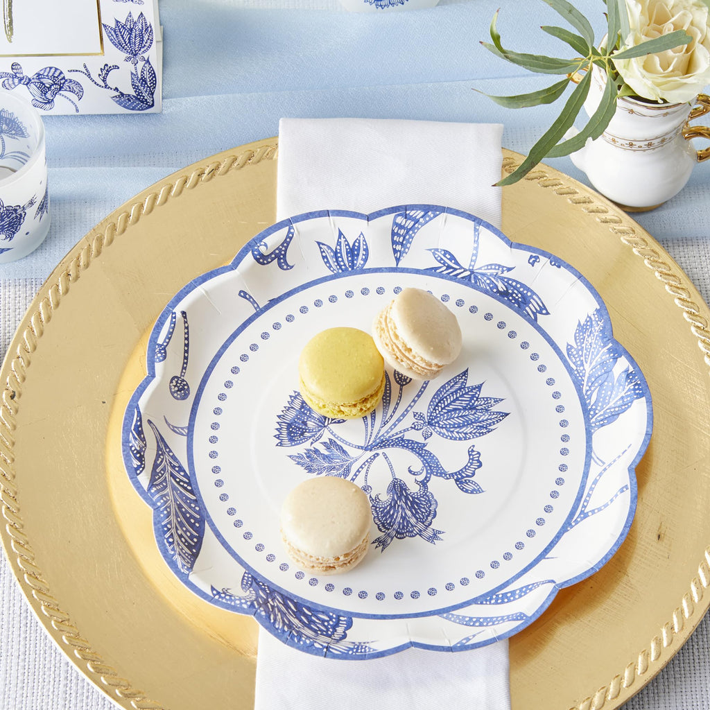 Kate Aspen Blue Willow 62pc Paper Plates Napkins, 16pcs 7 inch & 16pcs 9 inch Heavy Duty Disposable Party Plates, 30pcs 6.5 inch Durable Paper Napkins for Birthday, Baby Shower, Wedding Party