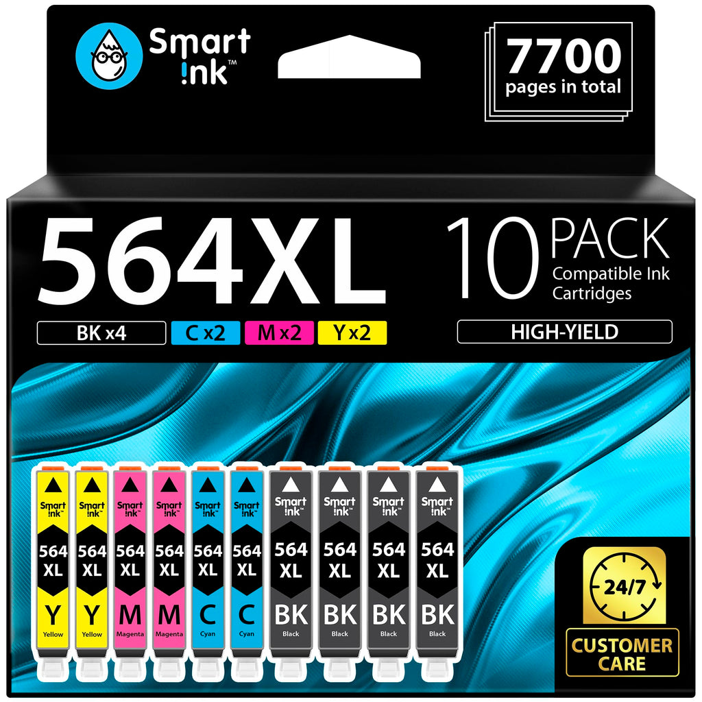 Smart Ink Compatible Ink Cartridges for HP 564 XL 564XL High Yield 10 Pack(4BK & 2C/M/Y) for HP 3520 3521 3522 3070A 4610 4620 4622 5510 5512 5515 5520 5522 5525 6510 6515 6520 6525 B209a B210a B210e